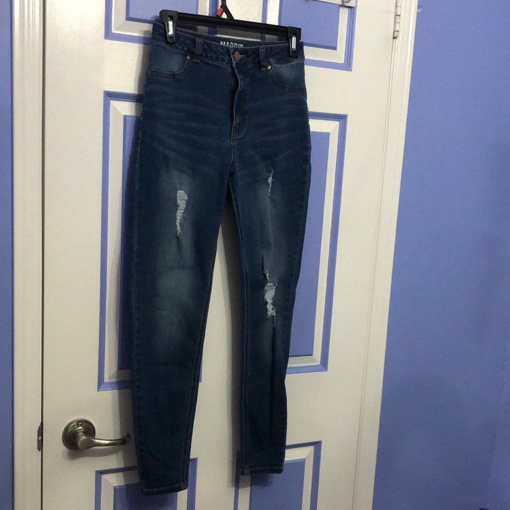 Urban Planet High Rise Skinny Ripped Jeggings